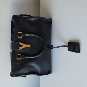 Saint Laurent Cabas Y-Ligne Black Smooth Calfskin Leather Classic Medium Handbag